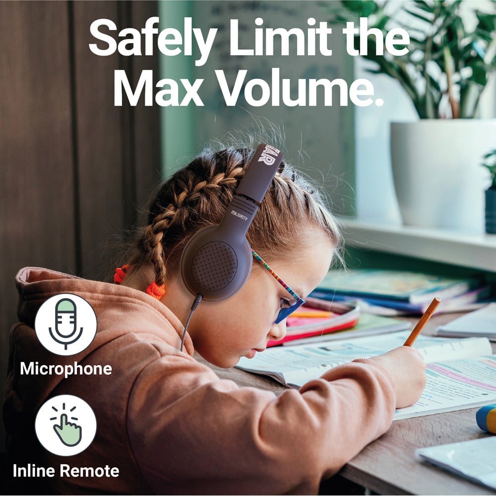 Majority Superstar Kids Grey Foldable Wired Headphones with Sound Limiter Image 4