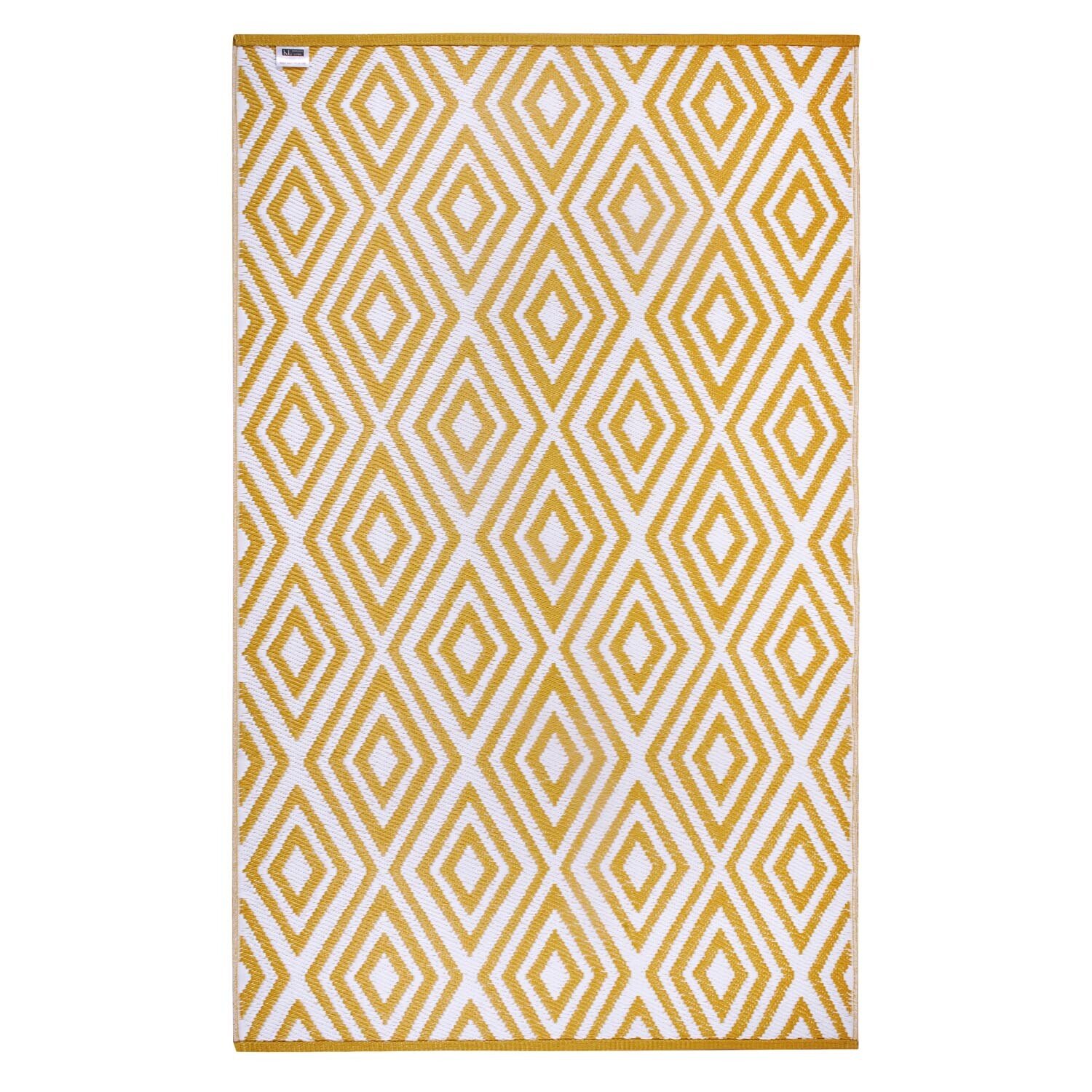 Diamond Outdoor Rug - Ochre Image 2