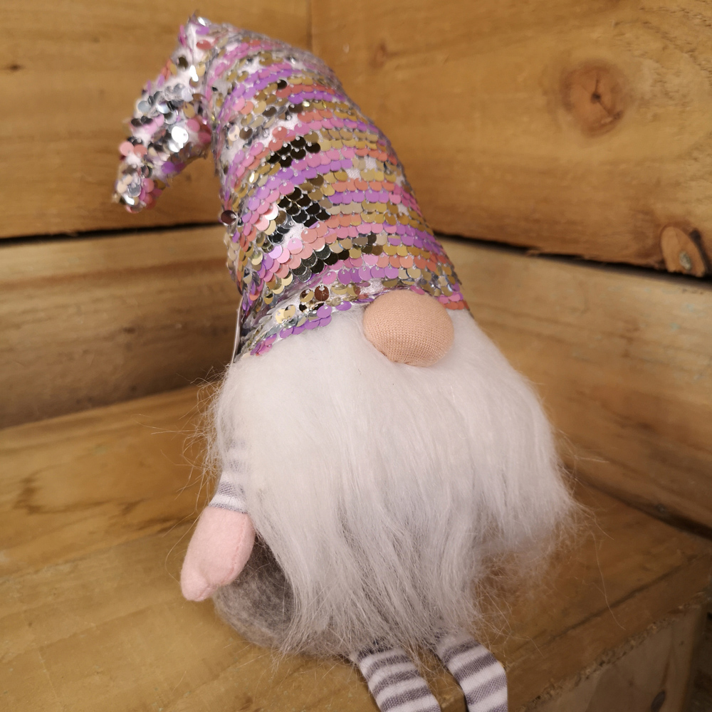 Samuel Alexander Pink and Grey Sitting Gonk Christmas Decoration 49cm Image 4