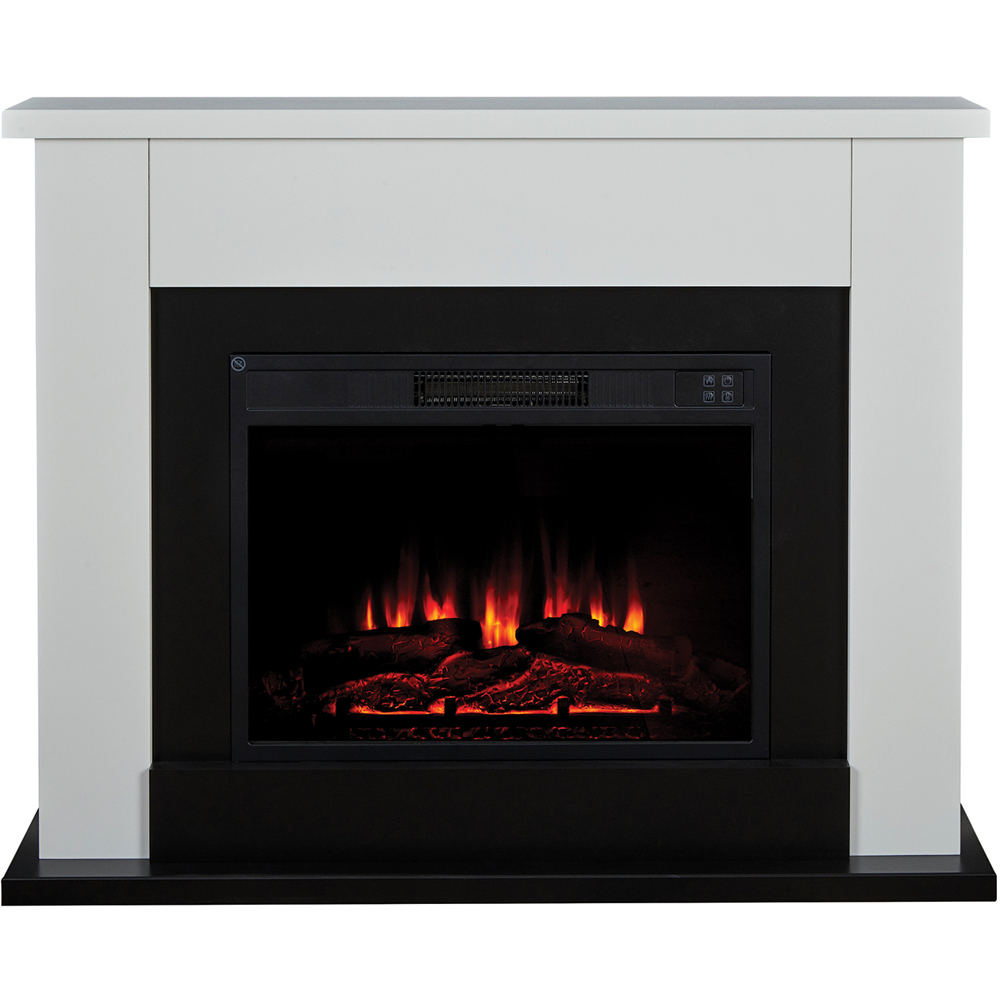 Suncrest Ryedale White and Black Textured Electric Suite Image 1