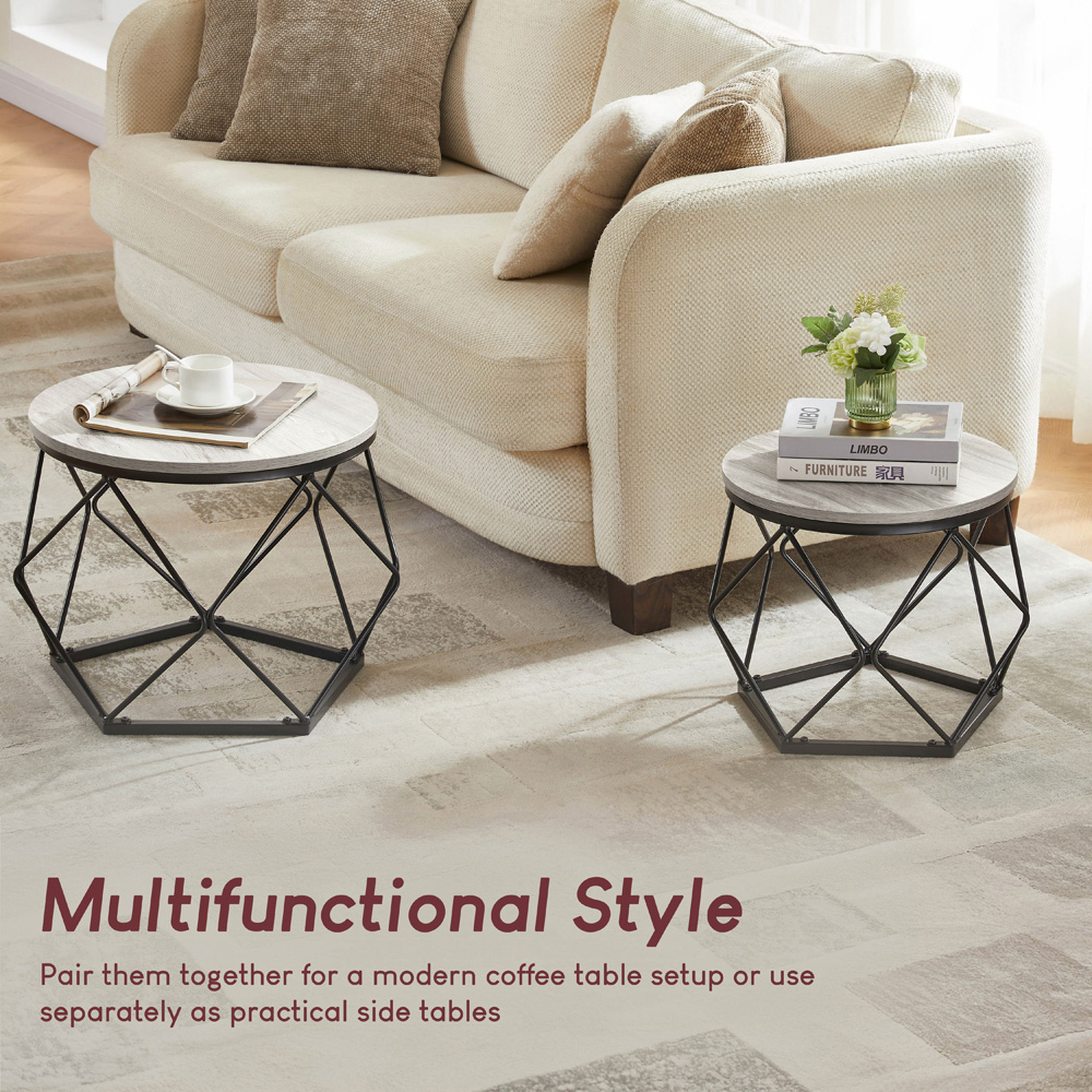 VIDA DESIGNS Brooklyn Grey Nest of Tables Set of 2 Image 5