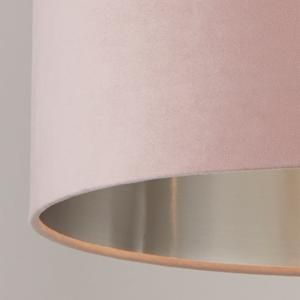 Lighting Collection Pink Silver Inner Velvet Drum Shade 45cm Image 4