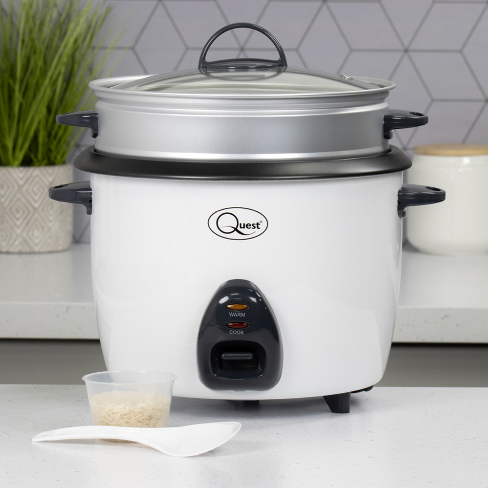 Quest 3 in 1 White 2.2L Rice Cooker and Steamer 900W Wilko