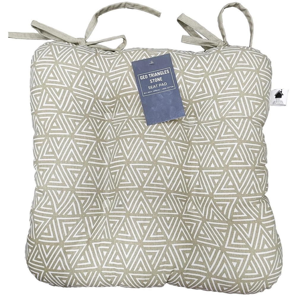 Sage Geo Triangles Seat Pad 40 x 40cm Image
