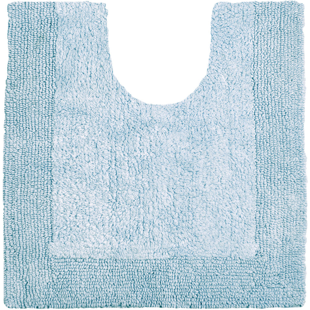 Allure Bath Fashions Elegance Baby Blue Reversible Pedestal Mat 53 x 55cm Image 1