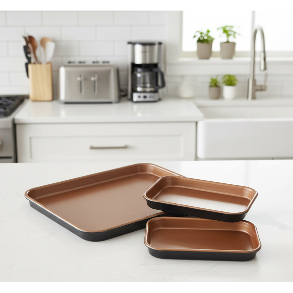 Avilo Ceratitanware Ceramic Non-Stick Oven Tray Set of 3 Image 2
