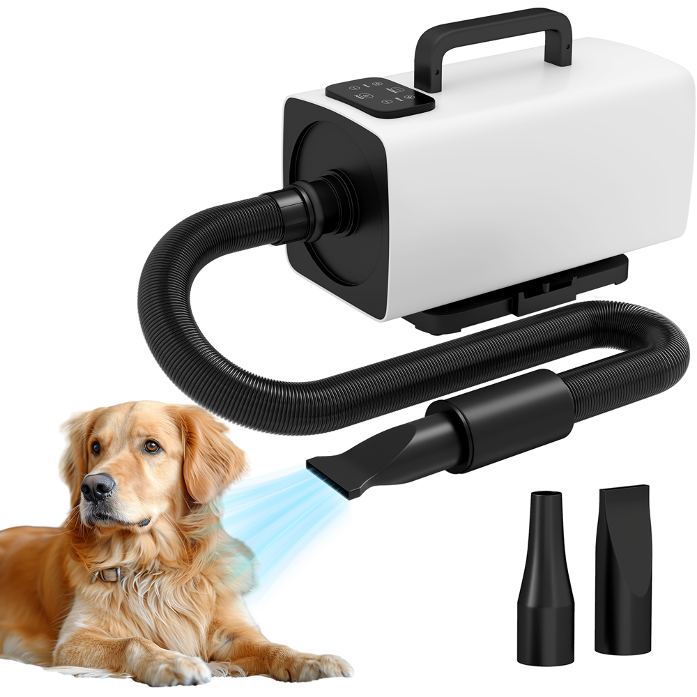 PawHut White 3 Nozzle Dog Hair Dryer with Auto Adjustable Temperature and Airflow 2200W Image 3
