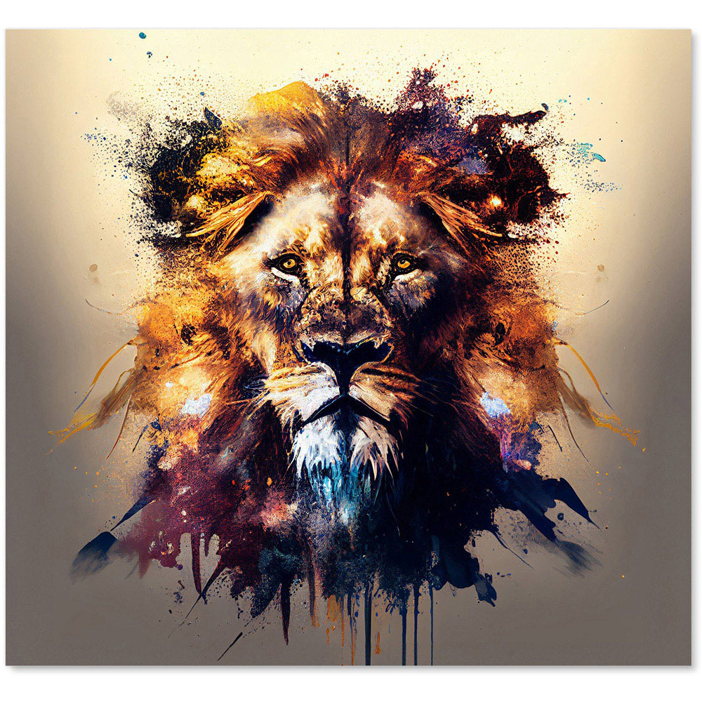 Warren Reed Designer Splashart Majestic Lion Face Glass Kitchen Splashback 65 x 70cm Image 2