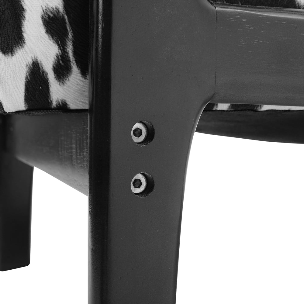 Living and Home Black and White Modern Upholstered Swivel Armchair Image 4