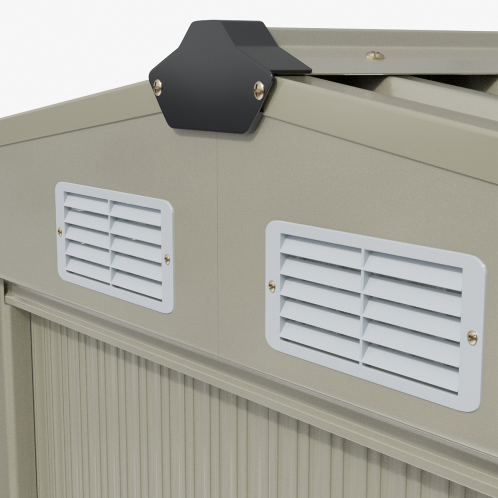 Living and Home 8 x 6ft Grey Metal Apex Garden Storage Shed Image 4
