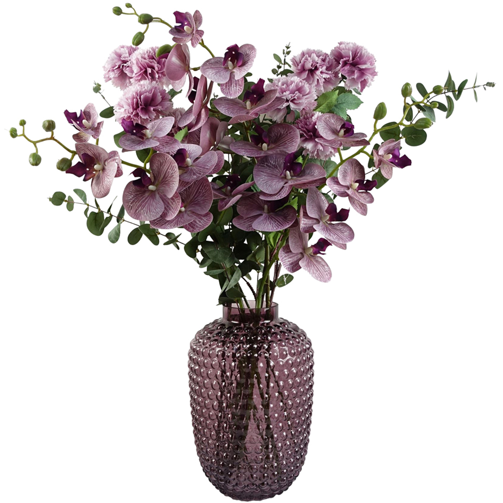 Leaf Orchids and Foliage Artificial Flower Bundle with Berry Burst Vase 80cm 10 Pack Image 1