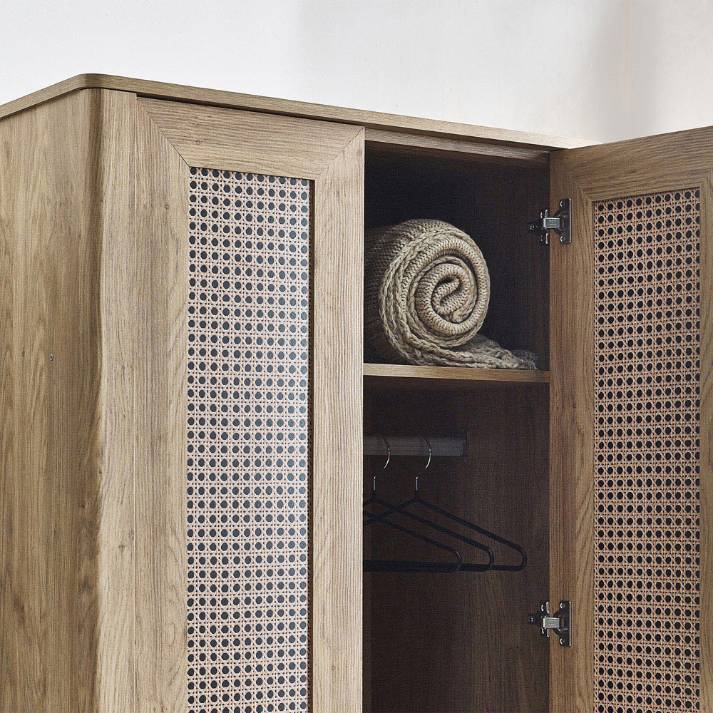 Julian Bowen Sydney 2 Door Rattan Effect Wardrobe Image 5