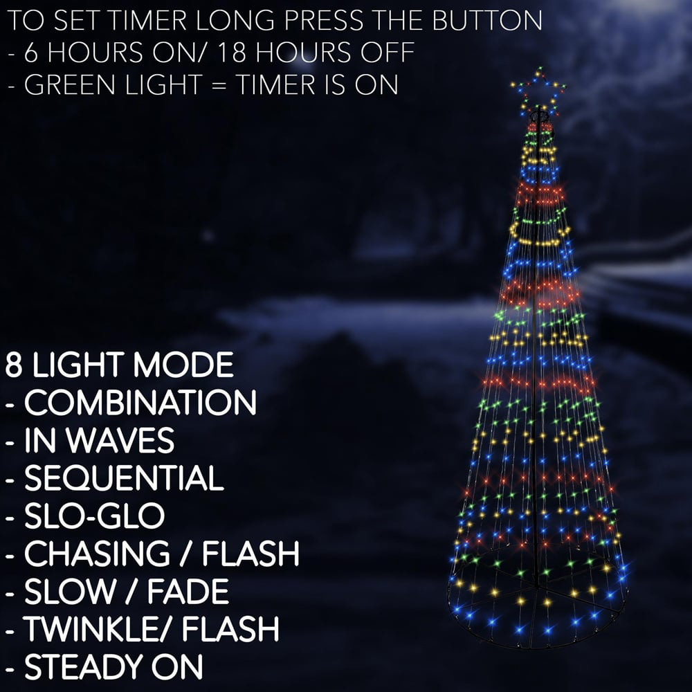Shatchi Multicolour LED Pre Lit Maypole Artificial Christmas Tree 5.1ft Image 3