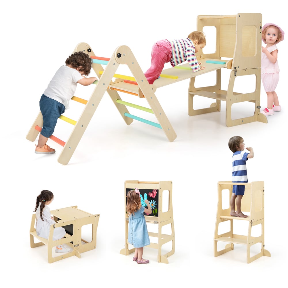 Costway Kids 7 in 1 Multicolour Climbing Playset Image 3
