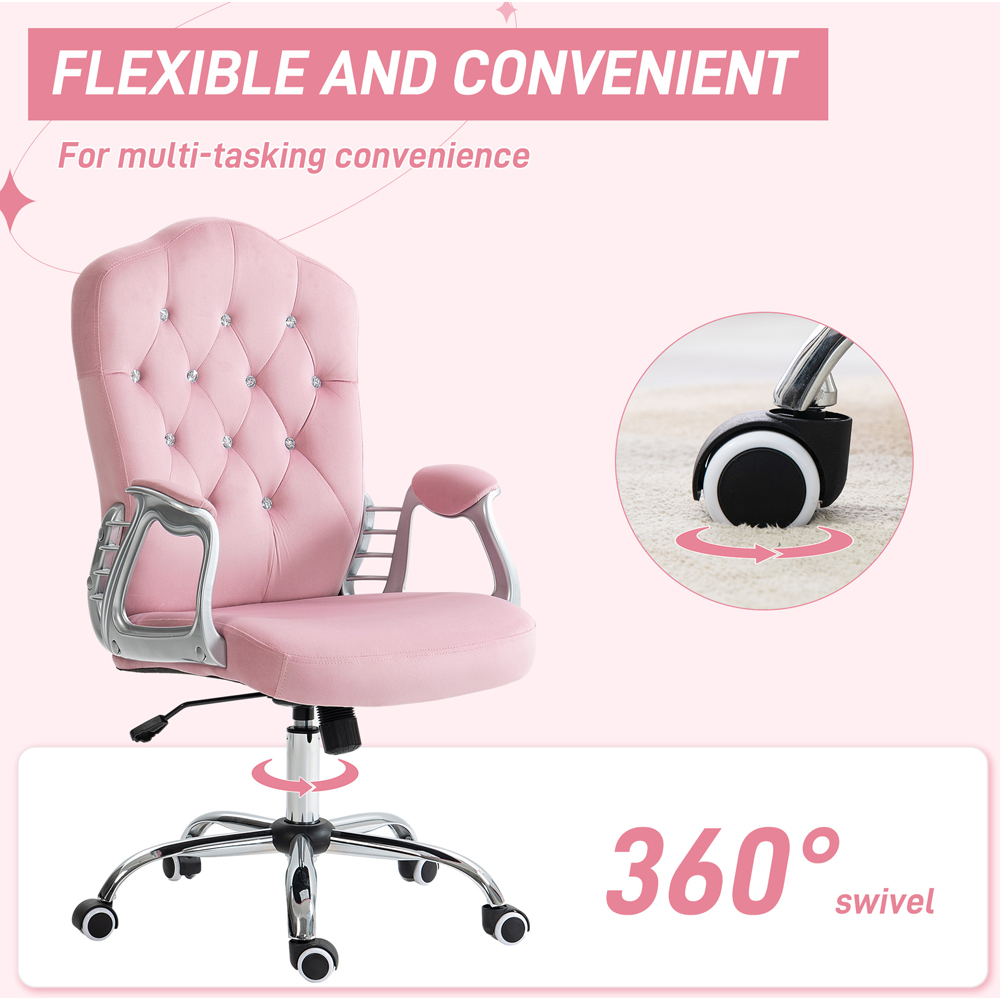 Portland Pink Adjustable Height Office Chair with Tilt Function Image 8