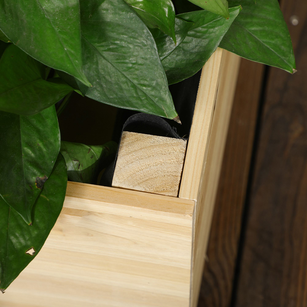 Outsunny Natural Wooden Planter with Trellis 147 x 43 x 60cm Image 4