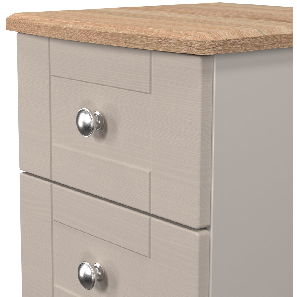 Crowndale Sussex 2 Drawer Kashmir Ash and Bardolino Oak Compact Bedside Cabinet Ready Assembled Image 6