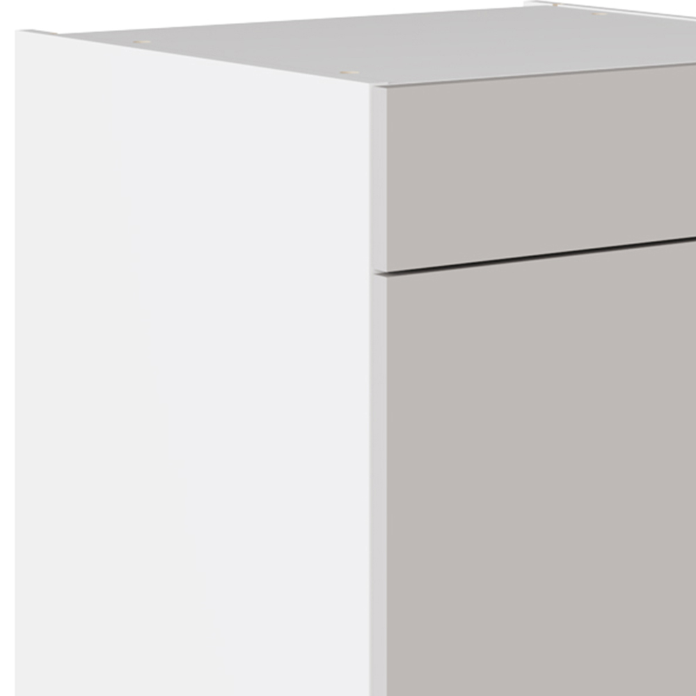 Kitchen Kit Slab Supergloss Light Grey Drawerline Base Cabinet 600mm Image 2