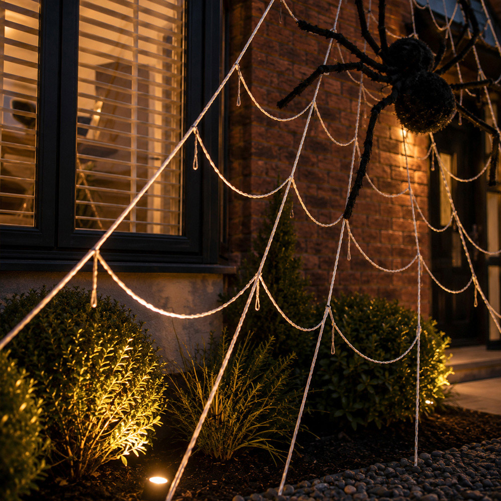 Samuel Alexander Mega Black Spider with Web Outdoor Halloween Decoration 5m Image 3