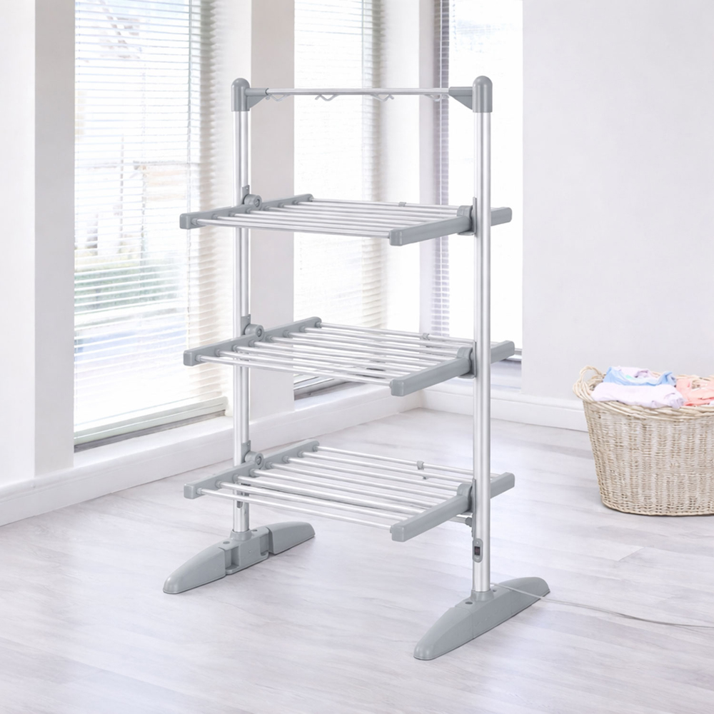 Neo 3 Tier Foldable Aluminium Electric Heated Clothes Airer 202W Image 4