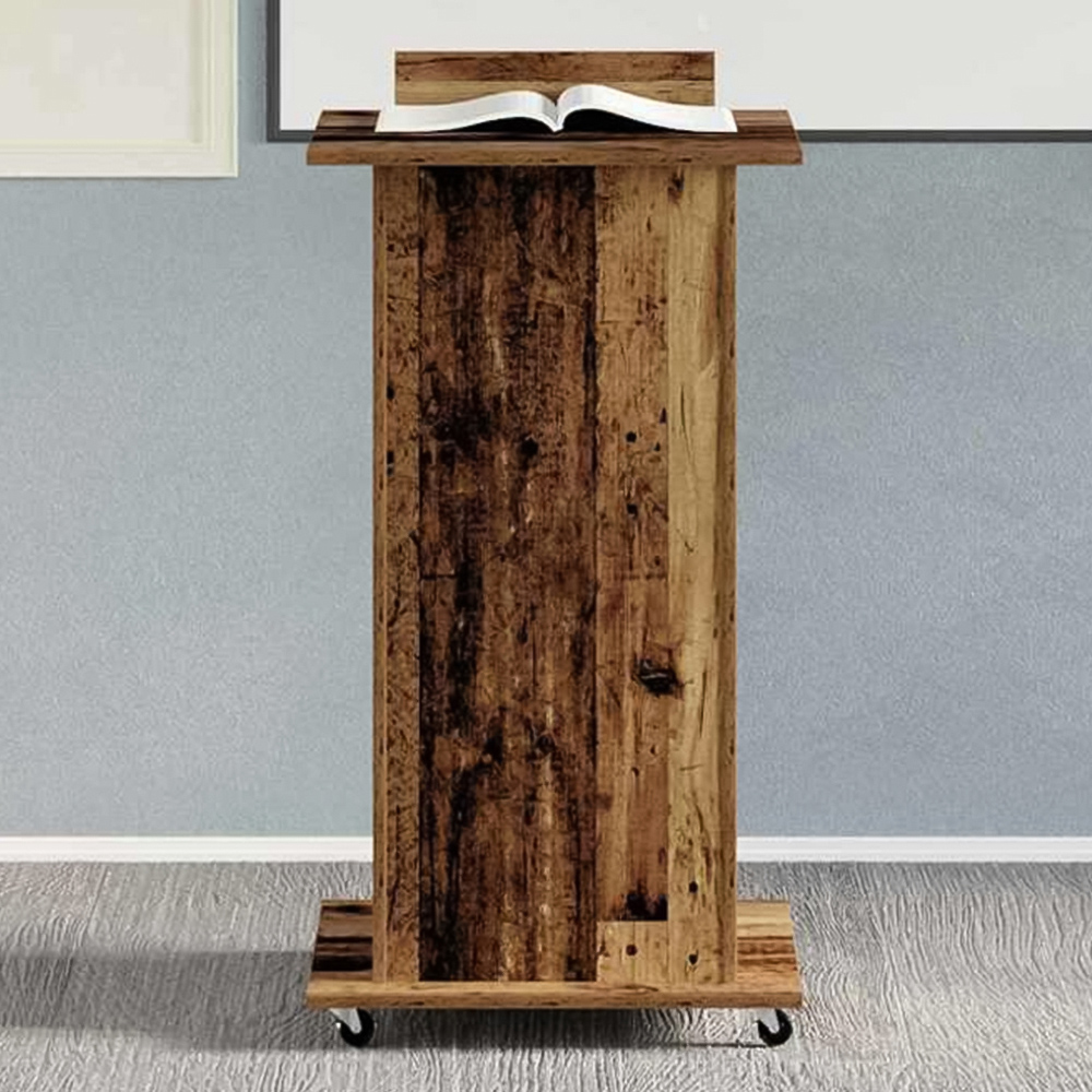 vidaXL Single Door Single Drawer Single Shelf Brown Office Podium Image 1