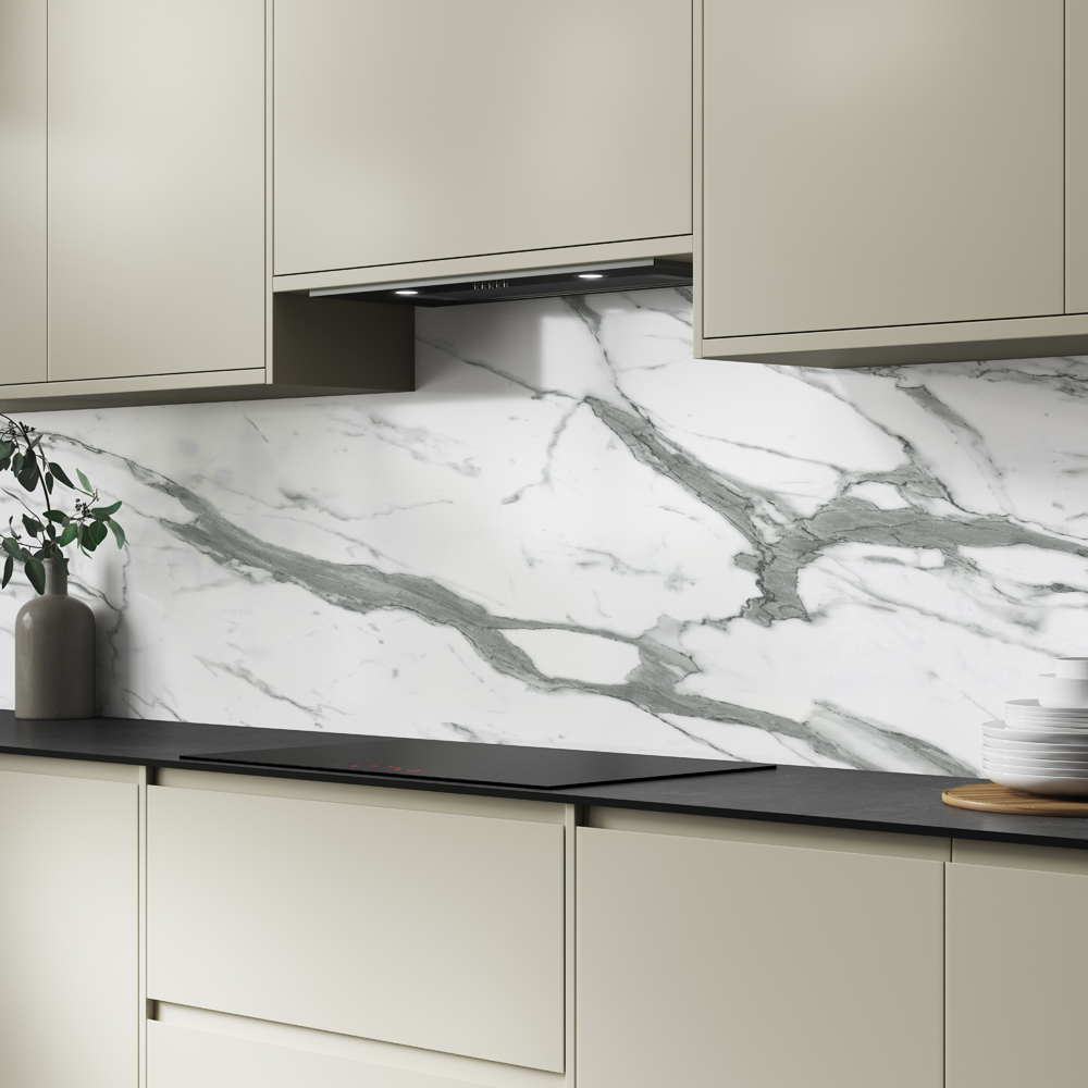 Alloy White Marble Kitchen Splashback 3000 x 75mm x 4mm Image 4