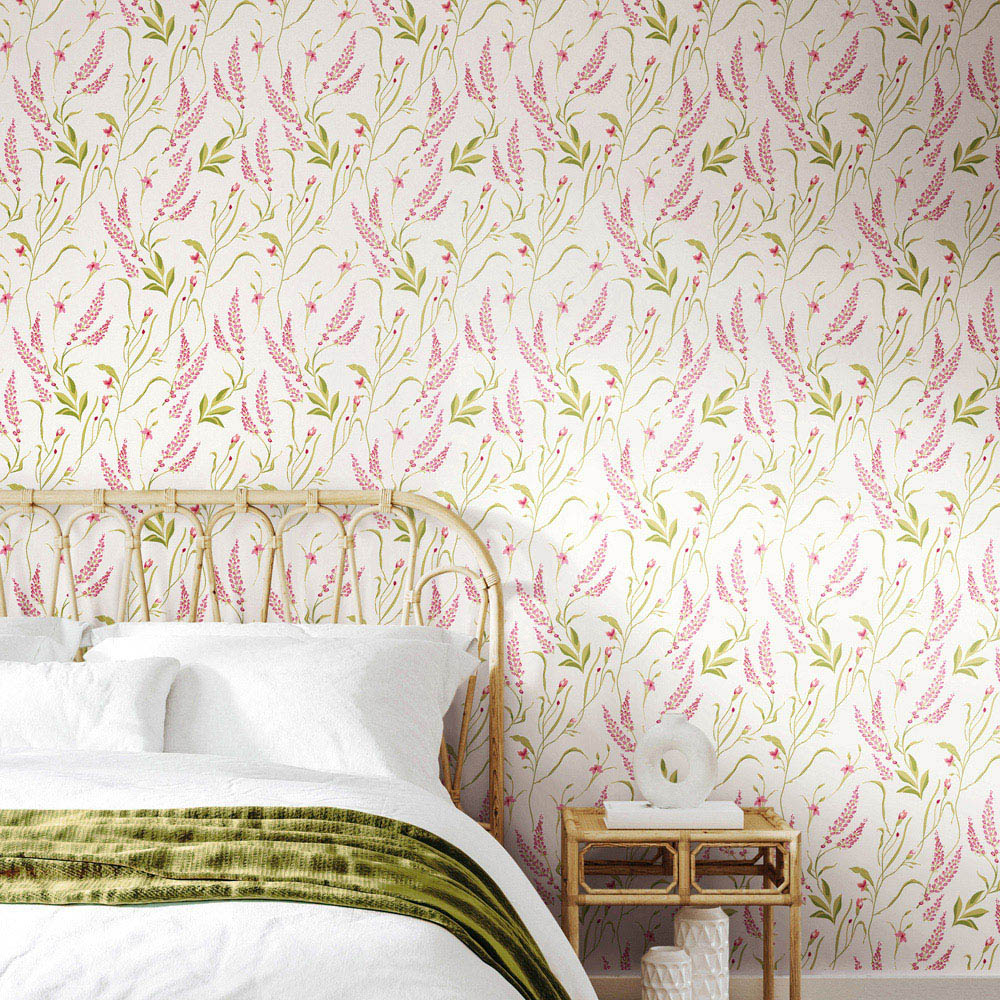 Hoopla Walls Oasis Springtime Meadow Soft Lavender Wallpaper Image 2