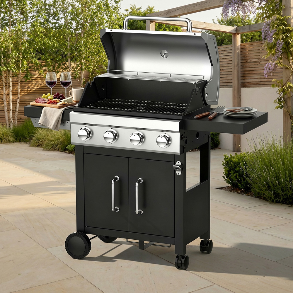 Black Darwin Duo Gas and Charcoal BBQ Image 4