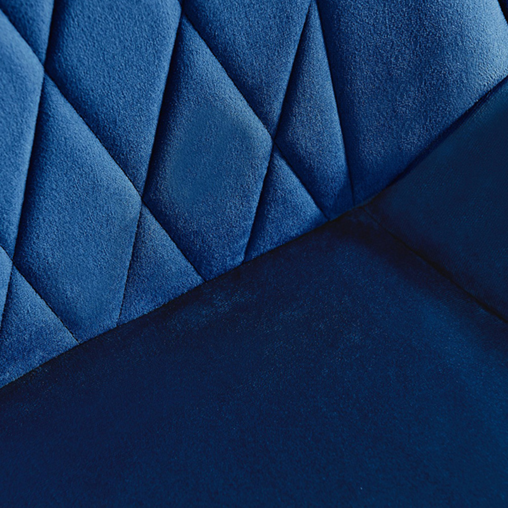 Furniturebox Arona Cesano Marble Effect 6 Seater Dining Set White Chrome and Navy Image 8