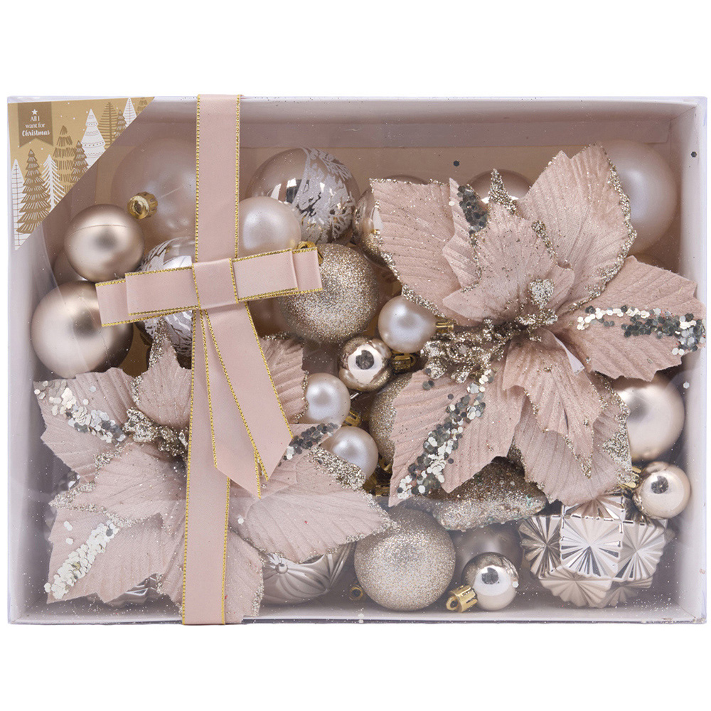 Champagne Flower and Bauble Set Champagne Image 1