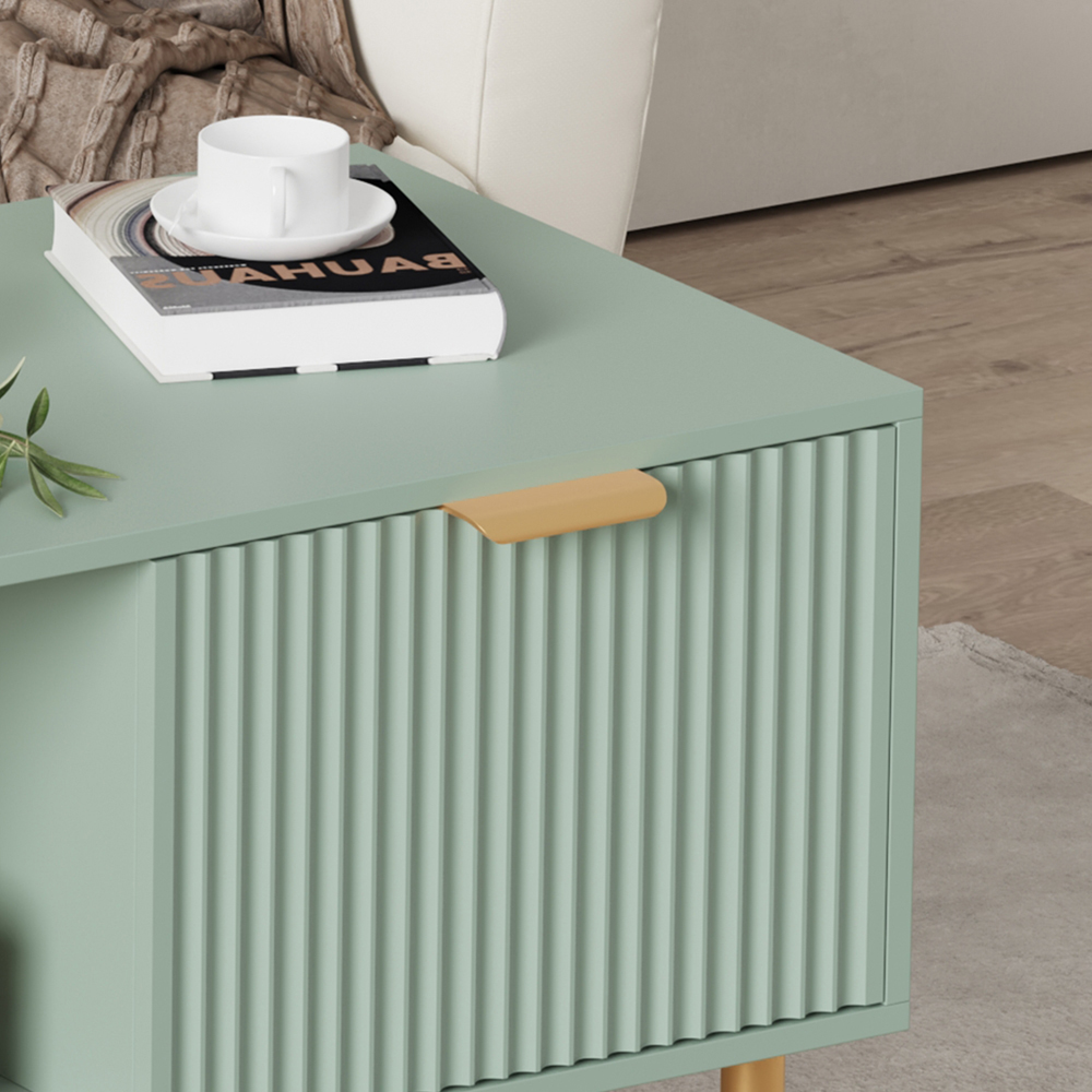 FurnitureHMD Single Drawer Single Shelf Green Coffee Table Image 8