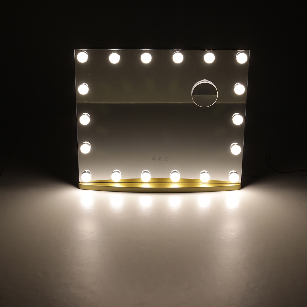 Living and Home White Rectangular Hollywood LED Makeup Mirror with 10X Magnification Image 2