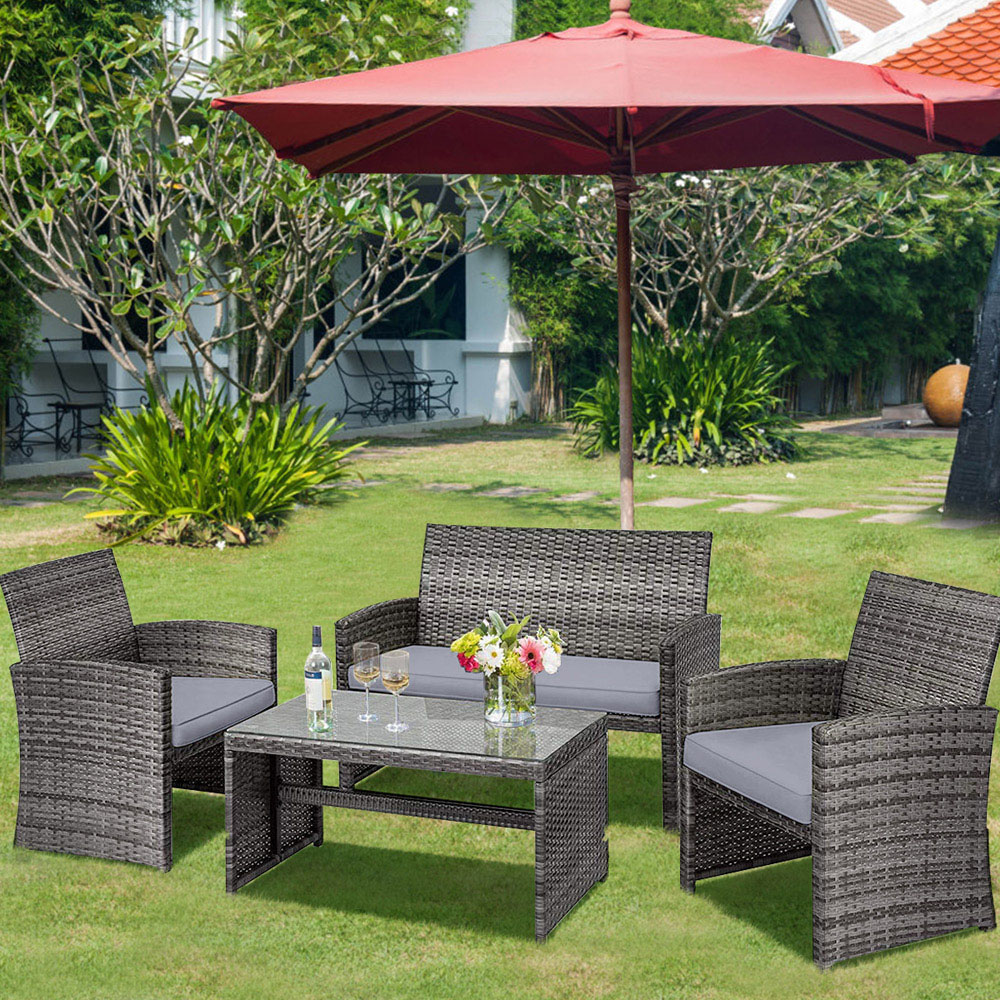 Costway 4 Piece Grey Patio Furniture Set Image 6