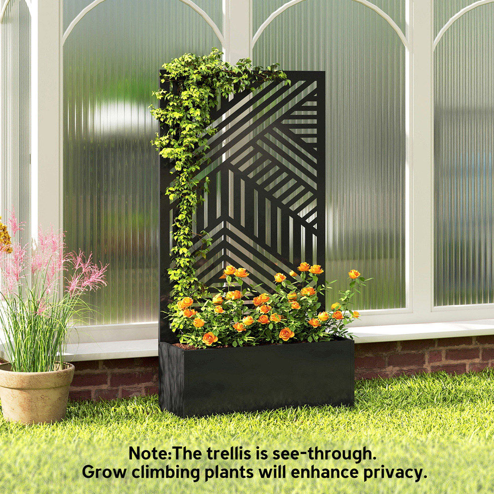 Outsunny Metal Garden Bed with Trellis 113 x 61 x 23cm Image 6