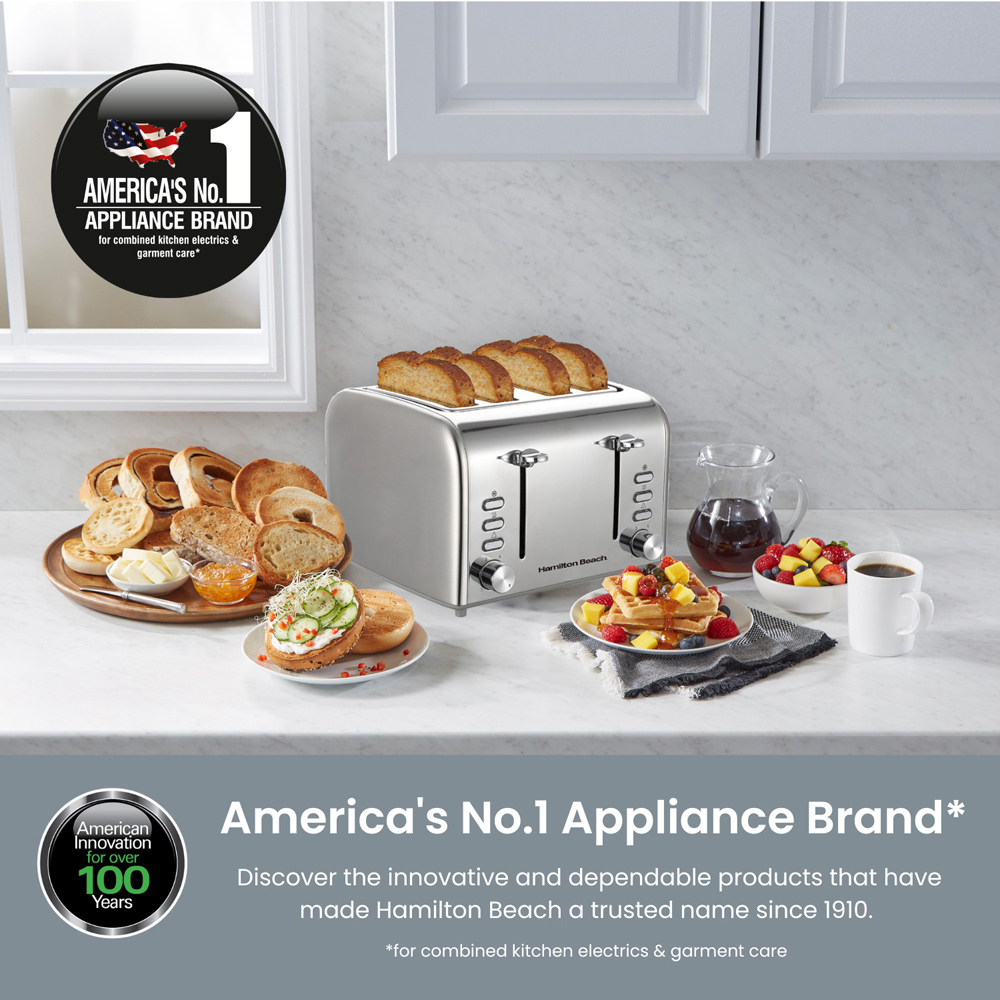 Hamilton Beach HB5729 Rise Brushed and Polished Stainless Steel 4 Slice Toaster Image 7