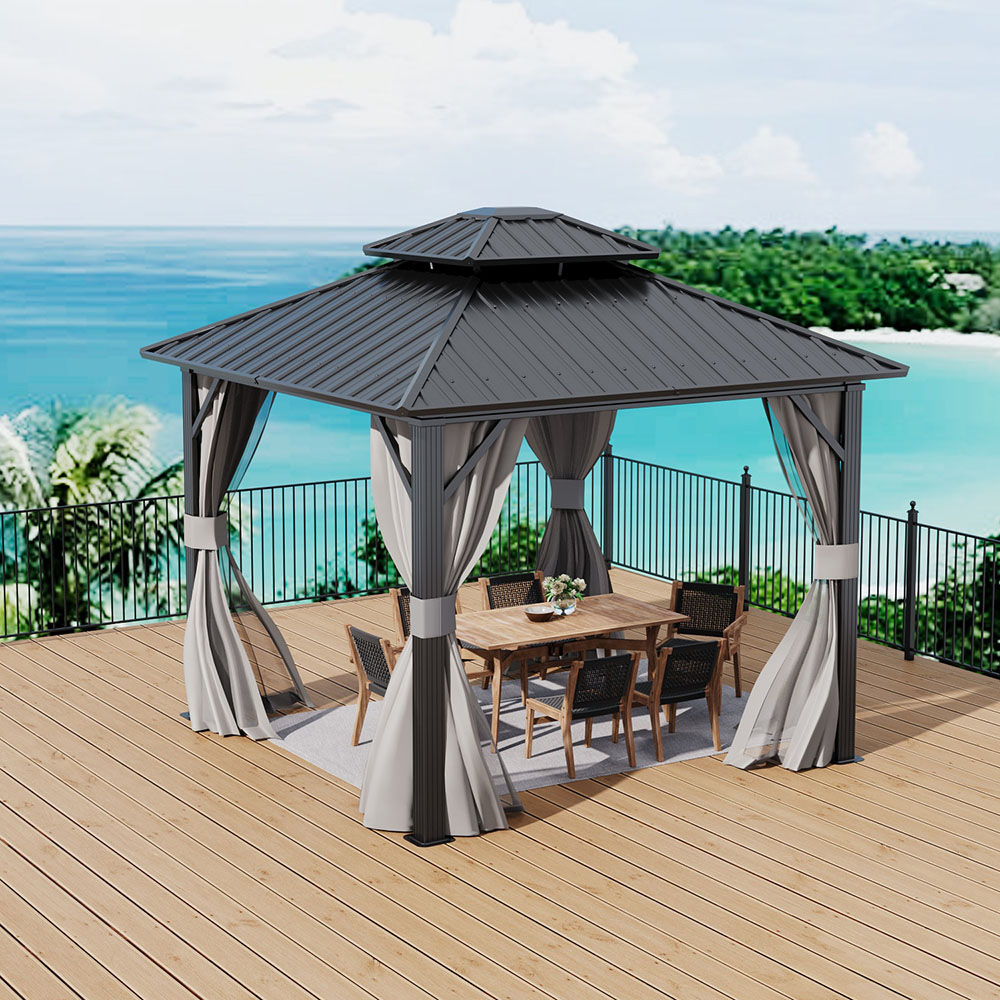 Living and Home Hardtop Patio Gazebo 9 x 9ft Image 7
