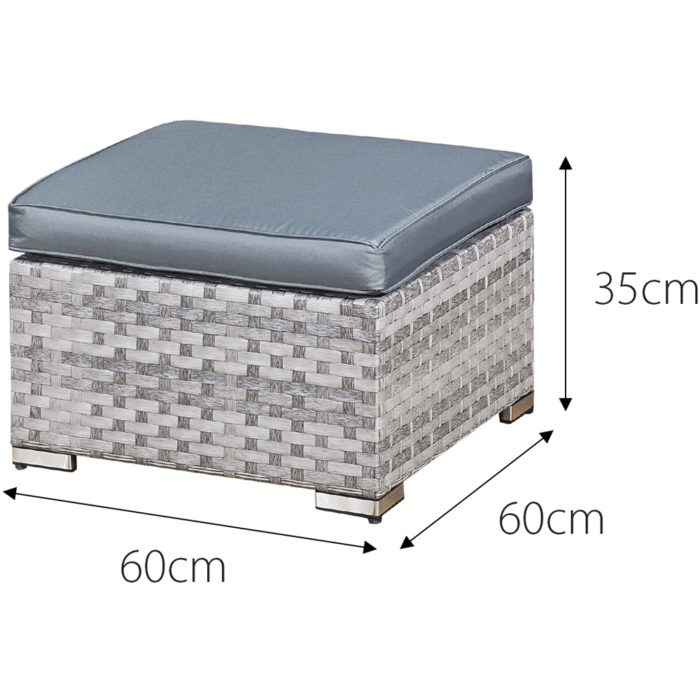 Oseasons Acorn 10 Seater Dove Grey and Grey Cushion Deluxe Rattan Modular Sofa Set Image 6