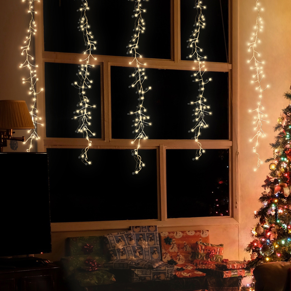 The Christmas Workshop 240 Warm White LED Waterfall Curtain String Light Image 2