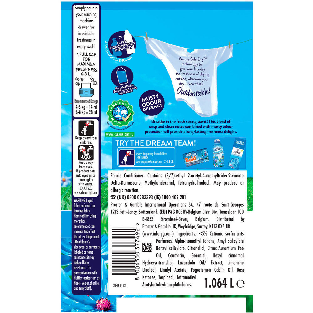 Lenor Outdoorable Concentrated Fabric Conditioner Spring Awakening Image 9