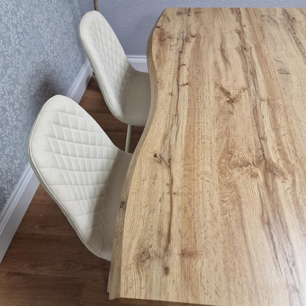 Portland Kosy Koala 4 Seater Wooden Tabletop Dining Set Cream Image 3