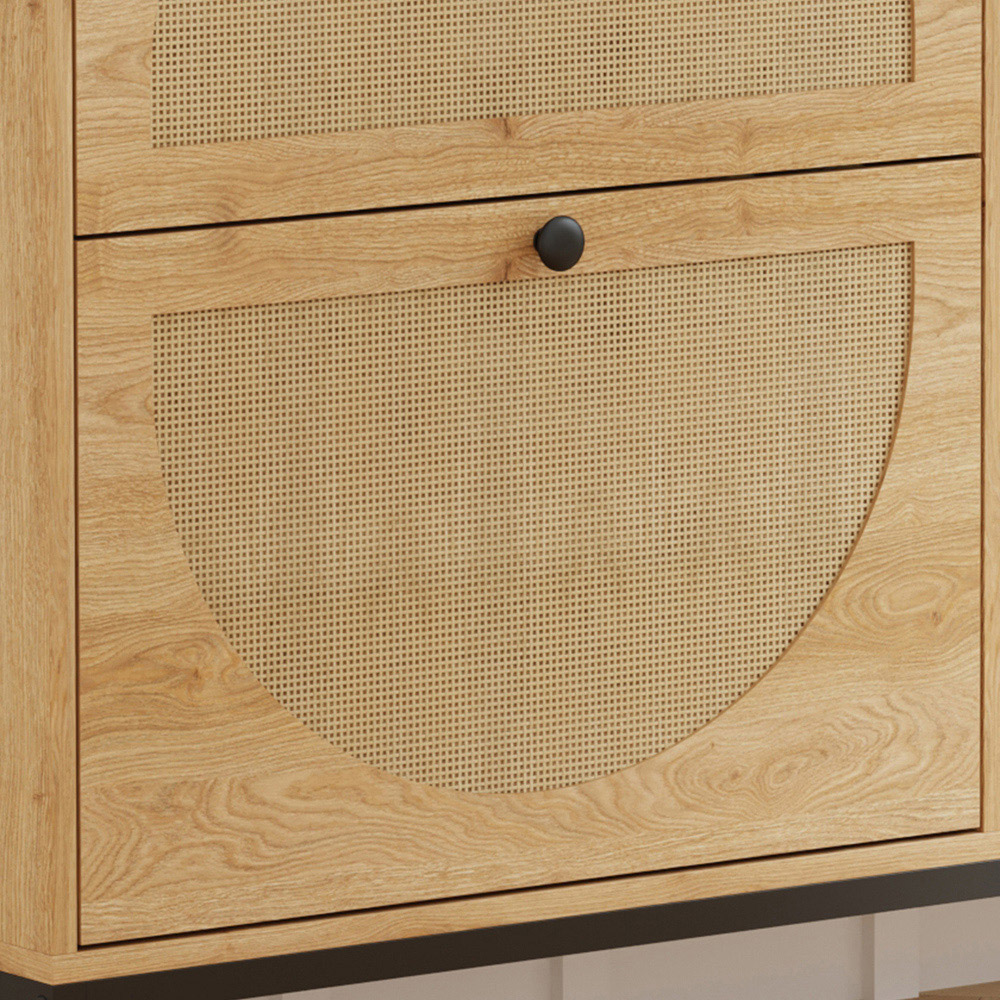 FurnitureHMD 4 Door Natural Rattan Shoe Storage Cabinet Image 5