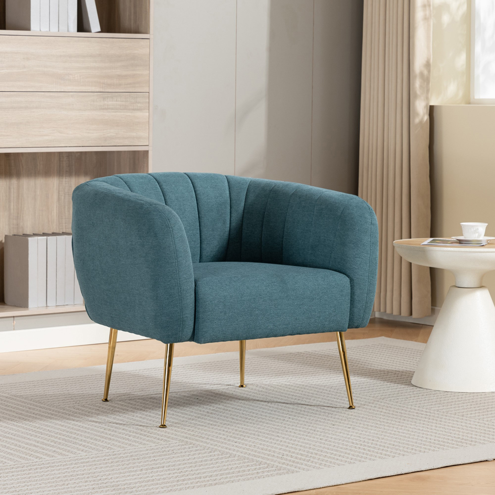 Artemis Home Stanton Teal Fabric Shell Accent Chair Image 4