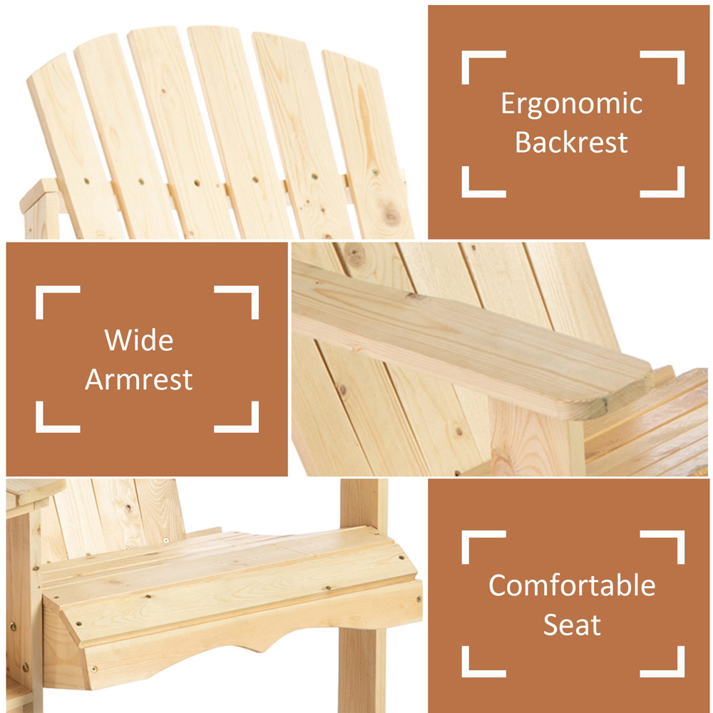 Outsunny Natural Wooden Companion Seat Image 5