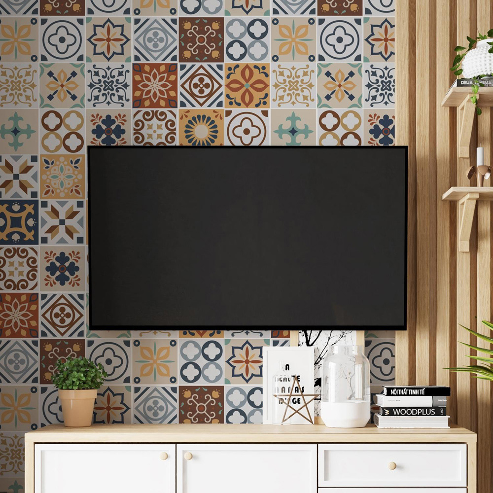Wallplus Rabat Mediterranean Wall Tile Sticker 15 x 15cm 48 Pack Image 2
