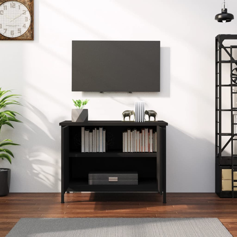 vidaXL 2 Door Black TV Cabinet Image 8