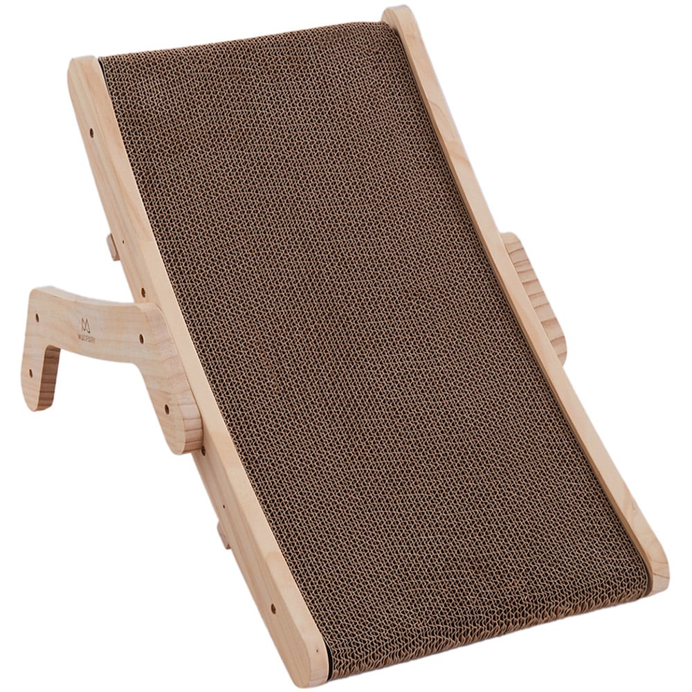 H&O Direct Wood Frame Adjustable Cat Scratching Board Lounger Image 1