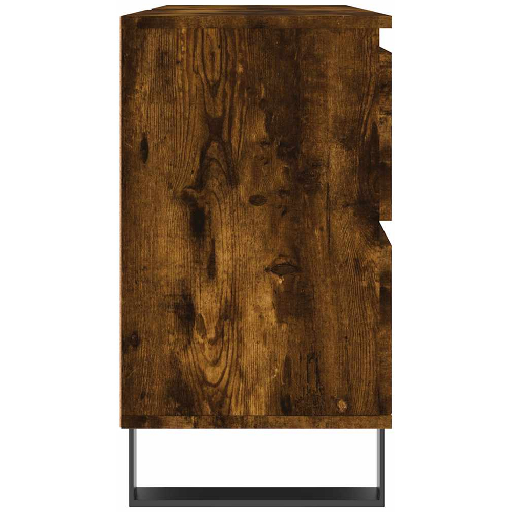 vidaXL Single Door 4 Drawer Smoked Oak Bathroom Cabinet Image 6