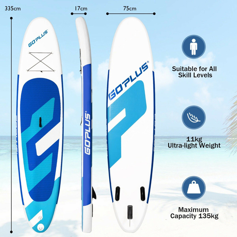 Costway Navy Blue Inflatable Stand Up Paddle Board 11ft Image 9