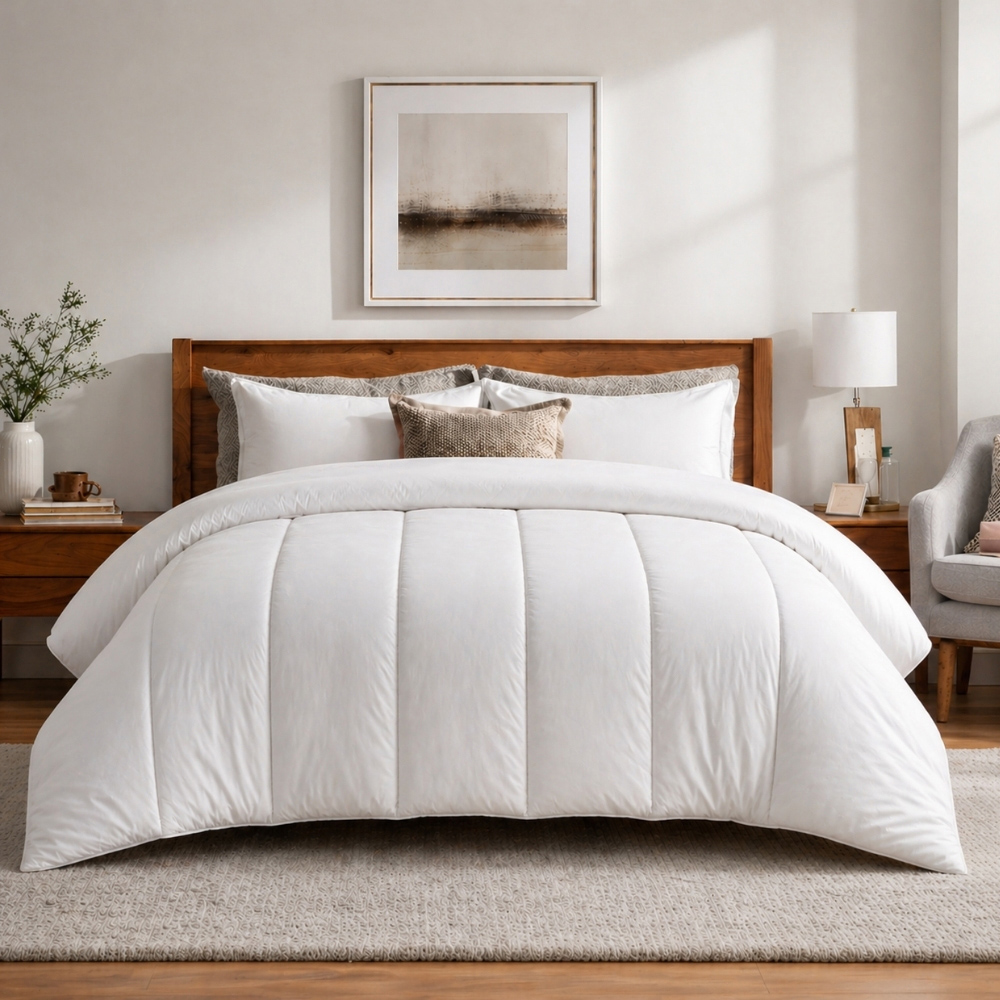 MHG Living Double White Spring Summer Cotton Duvet 4.5 Tog Image 2