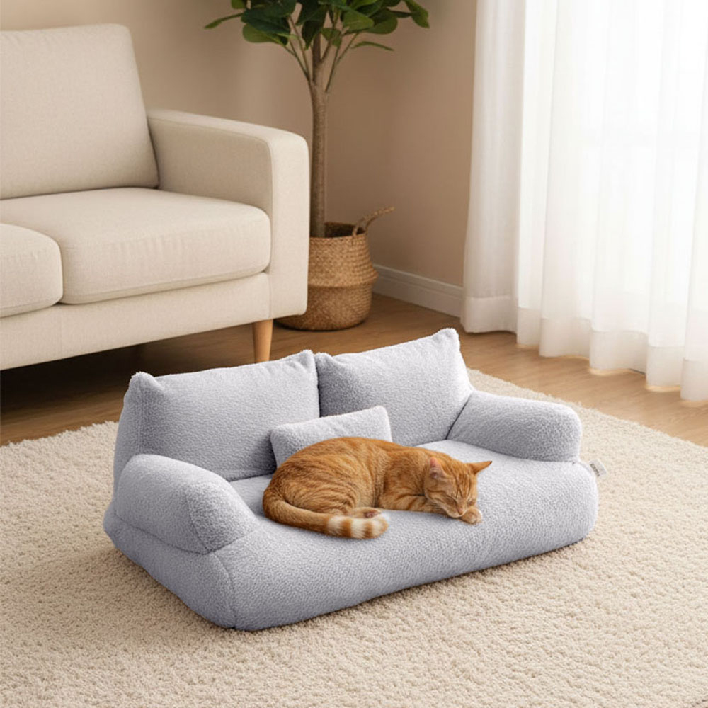 H&O Direct Extra Large Grey Washable Cat Lounger Sofa Bed Image 2